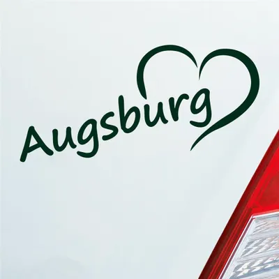 Produktbild von Auto Aufkleber Augsburg Herz Stadt City Liebe Love Heart 19x8 cm Dunkelgrün Sticker Heckscheibenaufkleber