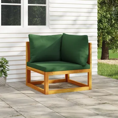 Produktbild von Möbel Modular-Ecksofa mit Grünen Kissen Massivholz Akazie - Gartensessel 360020