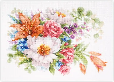Produktbild von Magic Needle Zweigart Edition Kreuzstich Set "Zarte Blumen", Zählmuster, 26x19cm