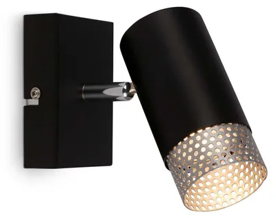 Image de Spot, noir-chrome mat, excl. 1xGU10/max.9W