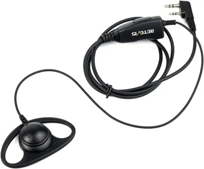 Immagine prodotto di Gruppo testa trasmettitore Retevis K316, ugello wireless a 2 anelli a forma di D con gruppo testa compatibile con RT24 RT22 RT27 RT28 RT617 RT618 RT619 BF-888S Kenwood TYT HY.