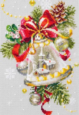 Obrázok produktu pre Magic Needle Zweigart Edition sada na vyšívanie krížikom "Vianočný zvonček", počítaný vzor, 16x23cm