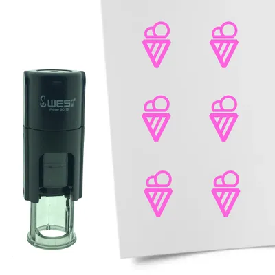 Immagine prodotto di Timbro CombiCraft Ice Cream rotondo da 10 mm - inchiostro rosa