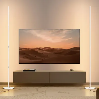 Produktbild von EDISHINE LED Stehlampe Wohnzimmer Dimmbar 2er Set, Stehleuchte höhenverstellbar, Weiß