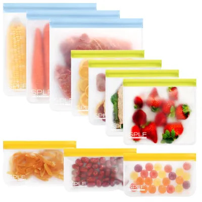 Wiederverwendbare Gefrierbeutel, 10er-Pack, spülmaschinenfest, PEVA