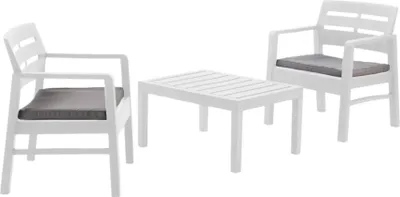 Immagine prodotto di Dmora set Salotto da Esterno Alfio Bianco, 2 Posti Impermeabile, Idrorepellente, Lavabile  Italy