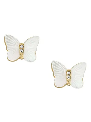 Obrázek produktu pro Fossil JF04422710 Dámské náušnice Butterfly z nerezové oceli, bílé zlato