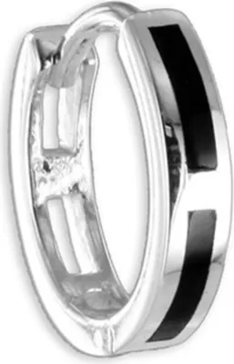 Produktbild von Herren Ohrring: 925 Silber Klapp-Creole mit Onyx