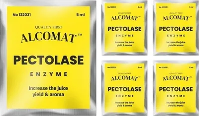Zdjęcie produktu dla Alcomat PECTOLASE Enzymy | lepsze klarowanie alkoholu | zwiększa ekstrakcję i aromatyczność soku winnego | drożdże alkoholowe, drożdże destylacyjne | 5 ml | 5 sztuk