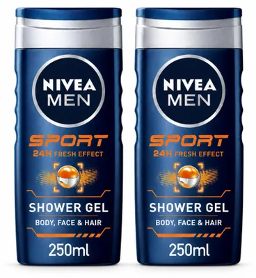 Image de 2 gels douche NIVEA MEN Sport - 250 ml - Pack économique - 2 pièces