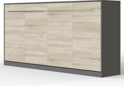 Produktbild von SMARTBett Schrankbett Standard Anthrazit/Eiche Sonoma 90 Horizontal