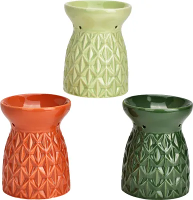 Produktbild von 3er Set Duftlampen aus Porzellan, in Rot & Grün, Ø 10x13 cm