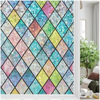 Obrázok produktu pre Dekoratívne, nepriehľadné okenné fólie s dúhovým vzorom, 75 x 200 cm