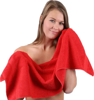 Produktbild von Betz Handtuch PREMIUM 100% Baumwolle 50x100 cm Gesicht- Hände- Körper- Handtuch Farbe - rot