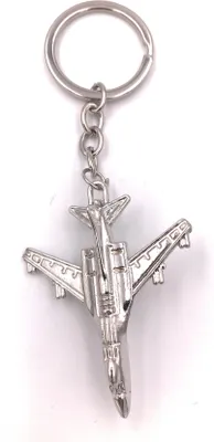 Produktbild von Onwomania Schlüsselanhänger Flugzeug Düsenjet Kampfflugzeug Metall Anhänger Charm