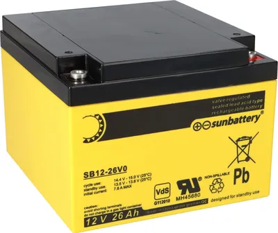 Image de SUN Battery SB12-26V0 Batterie AGM 12V 26Ah au plomb avec VDS
