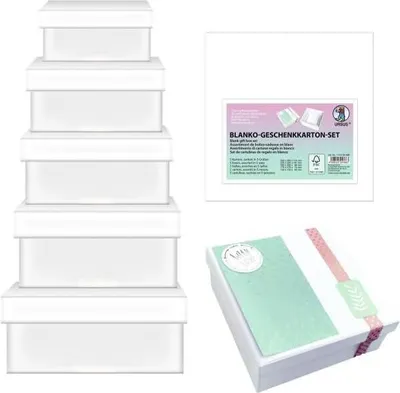 Produktbild von Geschenkkarton-Set blanko VE=5 Stück Quadratisch