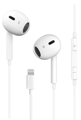 Obrázok produktu pre Slúchadlá Lightning s káblom, vysoká kvalita zvuku, kompatibilné, biela farba