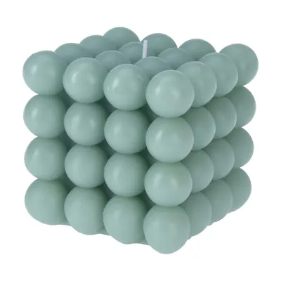 Produktbild von Deko Bubble Kerze Grün Groß 10 x 10 cm Bubblekerze 630g Eckig Dekokerze Wachskerze