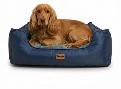 Productafbeelding van Pebble Hondenmand 65x56 cm Blauw - Wasbaar - Orthopedische Hondenbed - Kattenmand - Hondenkussen - Dierenkussen - Voor Kleine tot Middelgrote Honden