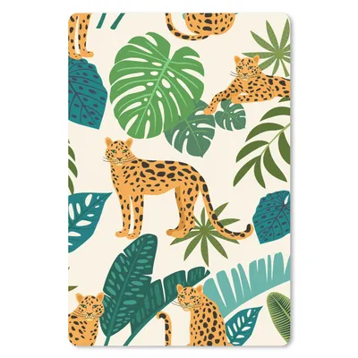 Produktbild von MuchoWow® Mauspad Mousepad Dschungel - Leopard - Pflanzen - Muster - Mädchen - Jungen 18x27 cm - Mousepads - Maus Mat - Pad - Mausunterlage