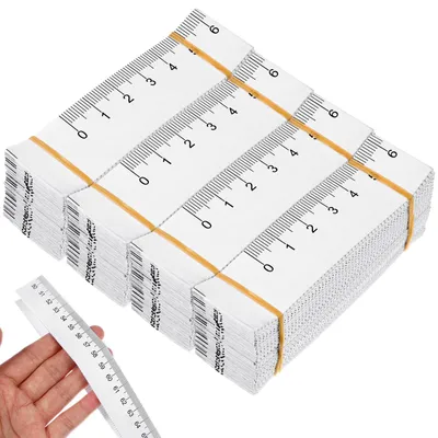 100 Papier-Maßbänder, doppelseitig, 100 cm, weiß