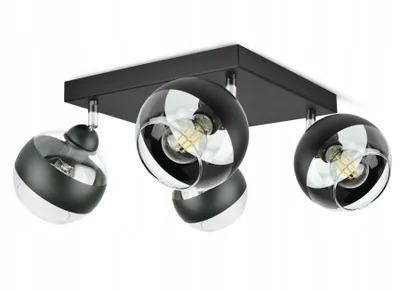 Zdjęcie produktu dla Lampa Wisząca Sufitowa Żyrandol Czarna Szklane Kule Black Belt AG4 LED E27