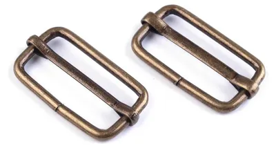 10 Regulatoren Gurtverschieber - Verschieber für Gurte 13x25 mm, altmessing