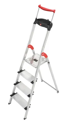 Produktbild von Hailo Haushaltsleiter ComfortLine 4 XXL-Alu-Stufen XXR EasyClix, 8030401