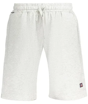 Produktbild von Graue Herren Bermuda-Shorts mit elastischem Bund & Taschen