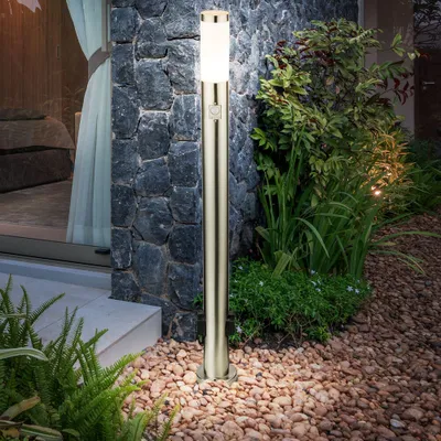 Produktbild von LED Stehleuchte, Edelstahl, Bewegungsmelder, H 110