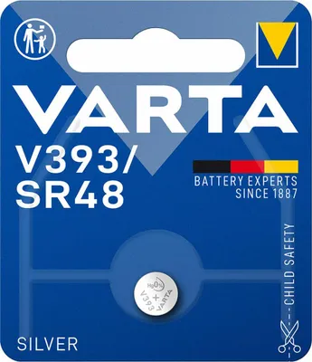 Obrázok produktu pre Varta V393, Batéria na jedno použitie, SR48, Strieborný oxid (S), 1,55 V, 1 kusov, 75 mAh