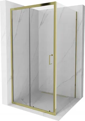 Obrázek produktu pro Mexen Apia rozsouvací sprchový kout 90 x 90 cm, Průhledné, Zlatá - 840-090-090-50-00