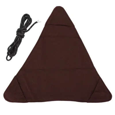 Imagen del producto de Toalla triangular para sentarse en el suelo, portátil, plegable, hecha a mano, resistente a los arañazos, de lona, ideal para acampar, pescar, color marrón