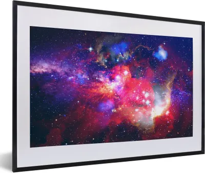 Produktbild von MuchoWow® Gerahmtes Poster Universum - Farben - Weltraum 60x40 cm - Poster mit Schwarzem Bilderrahmen Wandposter Rahmen Foto Bilder - Schlafzimmer - Plakat in Rahmen - Drucken