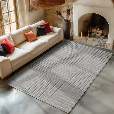 Obrázok produktu pre Carpetsale24 Vysoký Chlup Koberec do Obývacího Pokoje, Skandinávský Boho Styl, 3D Optika, M?kký a Hebký Shaggy, Velikost: 240x340 cm