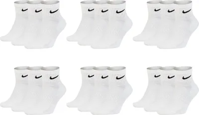 Produktbild von Nike SX7677 Socken Damen Herren Kurz Sportsocken Sparset - Größe: 42-46 - Farbe: 18 Paar weiss