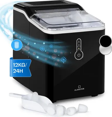 Image de Klarstein Machine a Glacons pour la Maison, Capacité de 1.5L, Fabrique Rapidement Jusqu'à 12kg de Glacons, Machine a Glaces Petits et Grands Glaçons en Forme de Balles, Autonettoyante, Ice Maker
