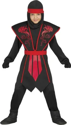 Immagine prodotto di Fiestas Guirca - Costume da Ninja per bambini FG1520 (116) (Nero/Rosso)