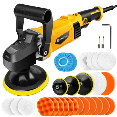 Image de Machine à polir automatique - 1400 W - 6 niveaux de vitesse variables - 800–3500 tr/min - 150–180 mm - 30 accessoires - Noir