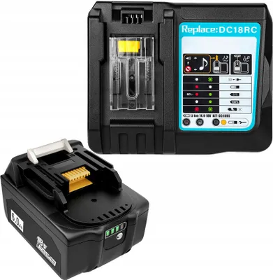 Image de 18V 6.0Ah Batteries avec chargeur DC18RC Pour Makita BL1850 BL1815 BL1815N BL1820 BL1820B BL1830 BL1830B BL1835 BL1840 BL1840B 194204-5 194205-3 194309-1