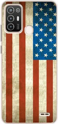 Produktbild von König Design Hülle kompatibel mit ZTE Blade A52 Kunststoff Soft Handyhülle - Handy Case USA Flagge