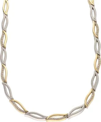 Produktbild von Damen Collier echt Silber 925 rhodiniert in bicolor  mit Zirkonia