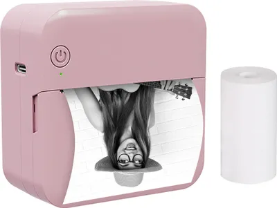 Produktbild von Mini-Taschen-Thermodrucker, multifunktional, tragbar, Sticker-Maker, 300 DPI, sofortiger Fotodruck, unterstuetzt BT-Verbindung fuer Smartphone mit 1 Papierrolle 57 mm, kompatibel mit iOS und Android-System fuer Bild, Quittungen, Notizen, Etiketten, Kinder, DIY