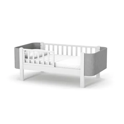 Immagine prodotto di Letto Veres Monaco Velour 160 in legno di faggio (160x80 cm) Bianco Grigio