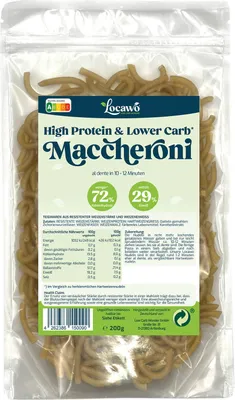 Produktbild von Locawo High Protein Low Carb Maccheroni | Makkaroni | Pasta | Nudeln 200g