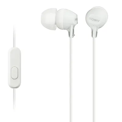 Produktbild von Sony MDR-EX15AP, Stereophonisch, 3,5 mm (1/8"), Omni, im Ohr, Weiß, verkabelt