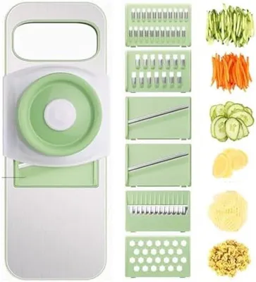 Productafbeelding van PromoHome® Multifunctionele groentesnijder met 6 verwisselbare messen – rasp, julienne-snijder, aardappelsnijder