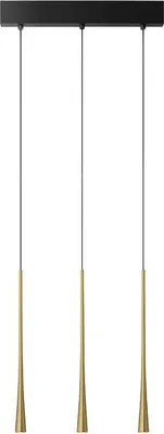 Zdjęcie produktu dla Dafne - Złota lampa wisząca 16,5W, ciepłe światło 3000K, IP20 - 3-punktowa lampa sufitowa LED o nowoczesnym designie - aluminium satynowe białe