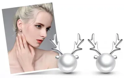 Weihnachtliche Ohrringe mit Rentier-Anhänger, niedlicher Schmuck für Frauen